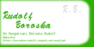 rudolf boroska business card